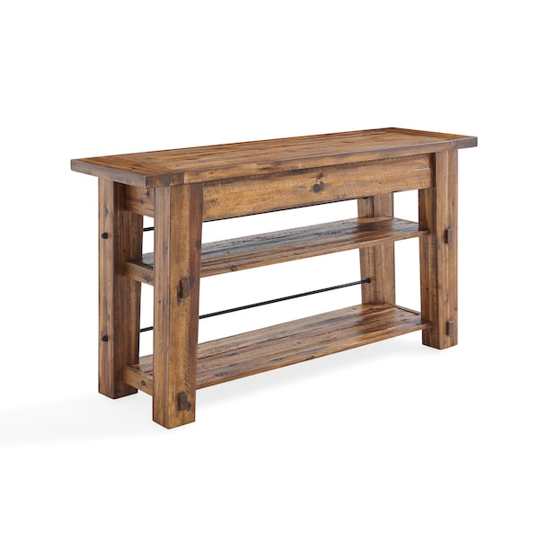 Alaterre Furniture Durango 54"L Industrial Wood Console/Media Table with Two Shelves ANDU1074 - main